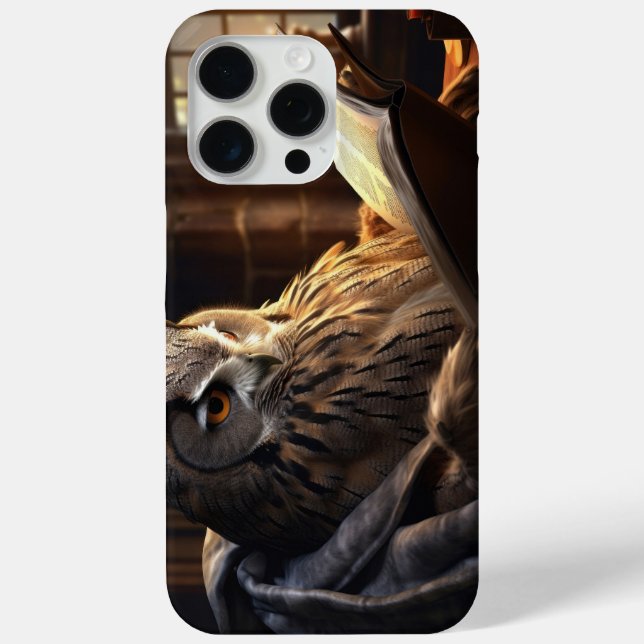 Seated owl reading a book Case-Mate iPhone case (Back)