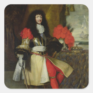 Seated Portrait of Louis XIV  after 1670 Square Sticker