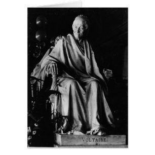 Seated sculpture of Voltaire