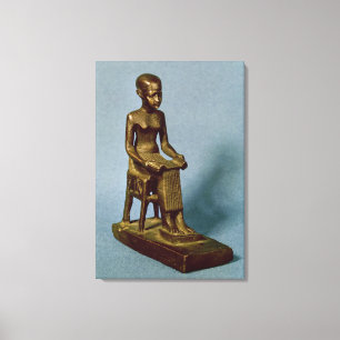 Seated statue of Imhotep holding an open Canvas Print