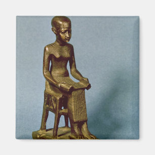 Seated statue of Imhotep holding an open Magnet