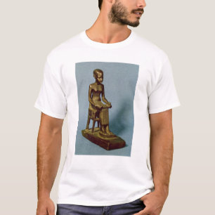 Seated statue of Imhotep  holding an open T-Shirt