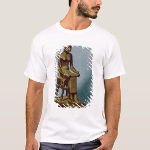 Seated statue of Imhotep holding an open T-Shirt