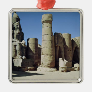 Seated statue of Ramesses II Metal Tree Decoration