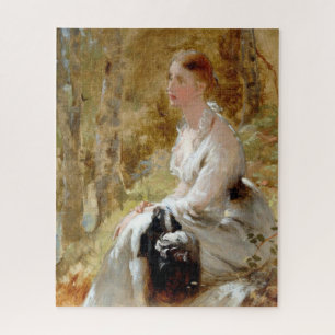 Seated Woman in a Forest (Elegant Beauty) Jigsaw Puzzle