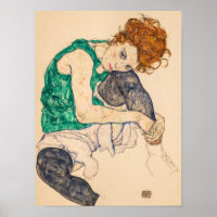 Seated Woman with Bent Knee, 1917 by Egon Schiele