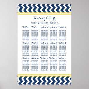 Seating Chart 15 Table 150 Guest Blue Chevron