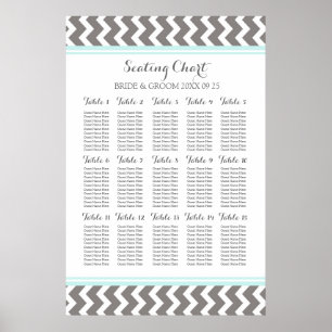 Seating Chart 15 Table 150 Guest Blue Grey Chevron