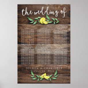 SEATING CHART 31 - 60   Rustic Wood Lemon Wedding
