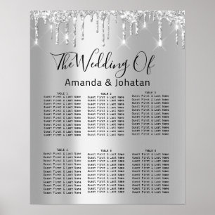 Seating Chart Black Grey Silver Drips Grey Spark
