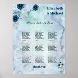 SEATING CHART - Dusty Blue Floral 
