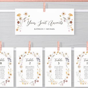 Seating Chart Header Modern Boho Wildflower Card