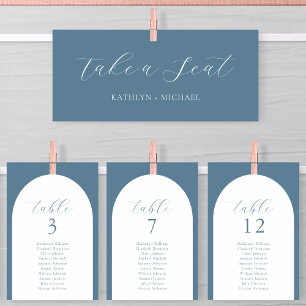 Seating Chart Header Modern Dusty Blue Script Card