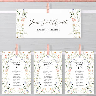 Seating Chart Header Wildflower Modern Floral Card