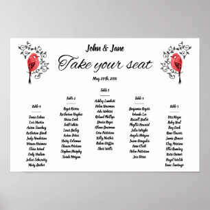 Seating Chart Poster - Birds Design