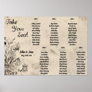 Seating Chart Poster - Floral Design
