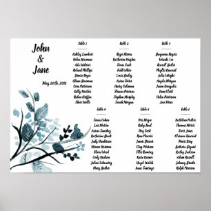 Seating Chart Poster - Oriental Blossom Design
