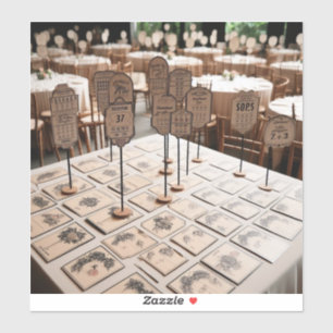 Seating chart stickers for assigning tables at the
