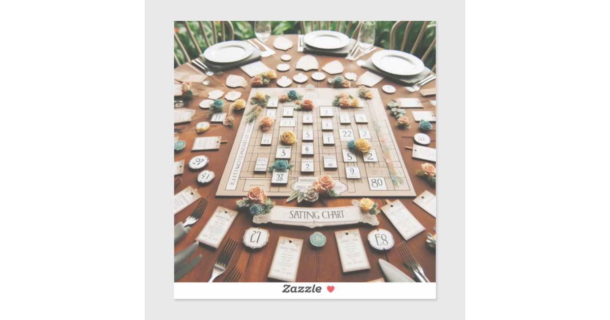 Seating chart stickers for assigning tables at the | Zazzle