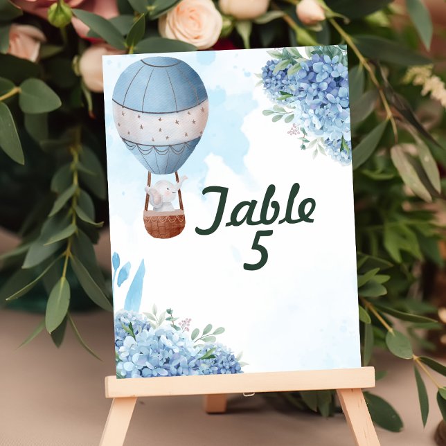 Seating Chart Up Up Away Elephant Hot Air Balloon Table Number (Creator Uploaded)