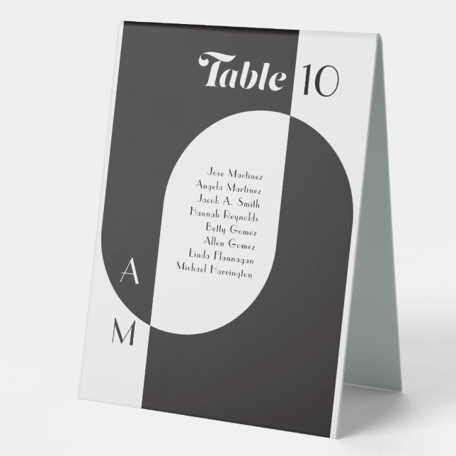 Seating Chart Vintage Nouveau Black White (Front)