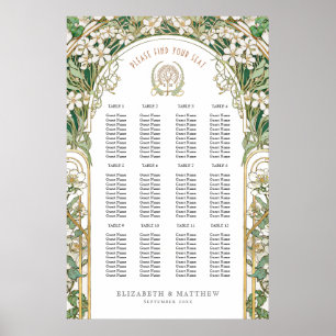 Seating Chart Vintage Wedding Art Nouveau