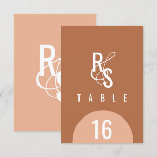 Seating Numbers Dark Terracotta Wedding Invitation