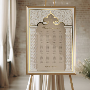 Seating Plan for Islamic Nikah Wedding Foil Prints