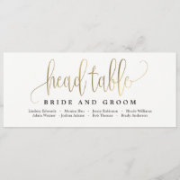 Seating Plan Head Table Card - Lovely Calligraphy