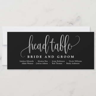 Seating Plan Head Table Card - Lovely Calligraphy
