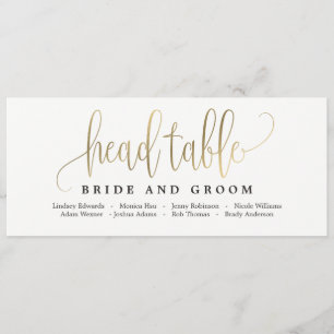 Seating Plan Head Table Card - Lovely Calligraphy