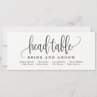 Seating Plan Head Table Card - Lovely Calligraphy