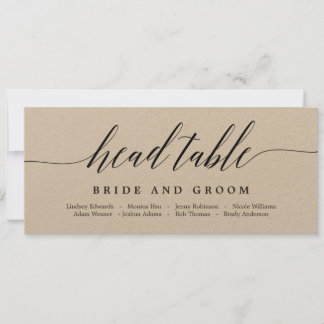 Seating Plan Head Table Card - Modern Script