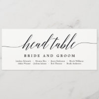 Seating Plan Head Table Card - Modern Script