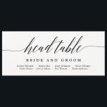 Seating Plan Head Table Card - Modern Script<br><div class="desc">Plan a stylish celebration with this modern invitation that your guests will adore. 
Design by © berryberrysweet . Printable digital files are available! Visit our website at www.berryberrysweet.com for more details!</div>