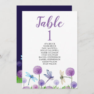Seating Plan Table Card Lovely Calligraphy