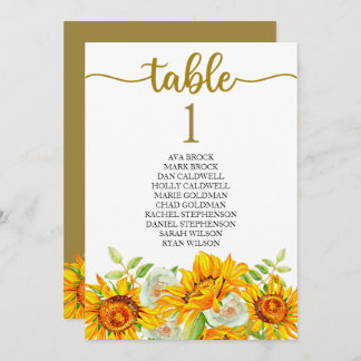 Seating Plan Table Card Lovely Calligraphy
