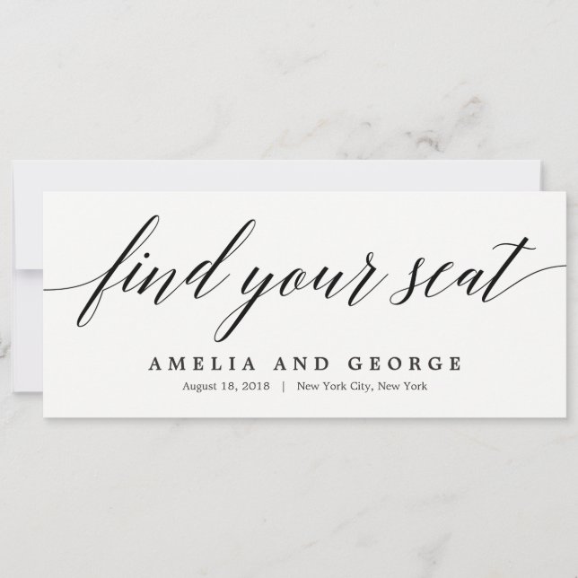 Seating Plan Title Card - Modern Script (Front)