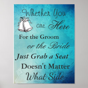 Seating Poster for Wedding, Blue Mandala Elegant