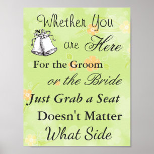 Seating Poster for Wedding, Floral Green Theme