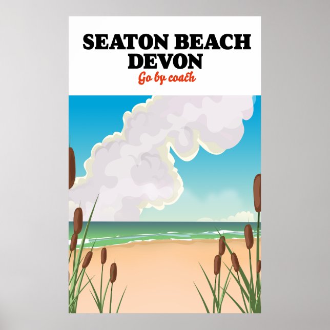 Seaton Beach Dorset travel poster (Front)