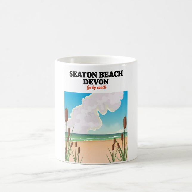 Seaton Beach Dorset travel poster Coffee Mug (Center)