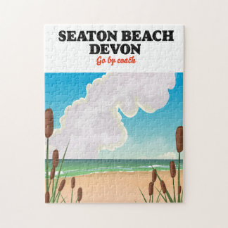 Seaton Beach Dorset travel poster Jigsaw Puzzle