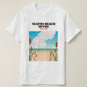 Seaton Beach Dorset travel poster T-Shirt