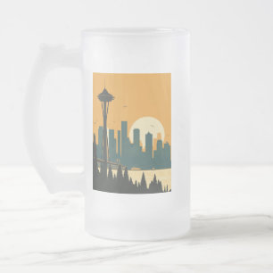 SEATTLE #1 FROSTED GLASS BEER MUG