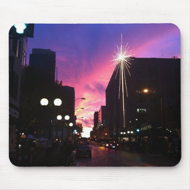 Seattle at dusk mouse mat (Front)