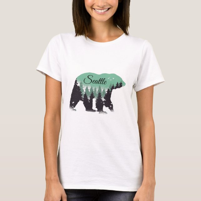 Seattle Bear Forest T-Shirt (Front)