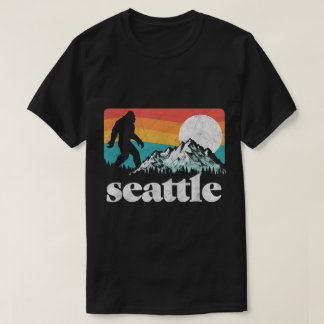 Seattle Bigfoot Retro Mountain Design T-Shirt