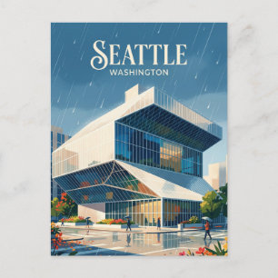 Seattle Central Library USA Postcard
