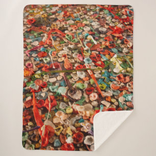 Seattle Chewing Gum Wall Sherpa Blanket